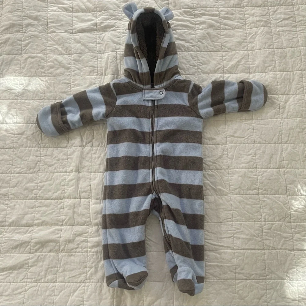 Carters boys 3 months blue‎ and brown snow suit